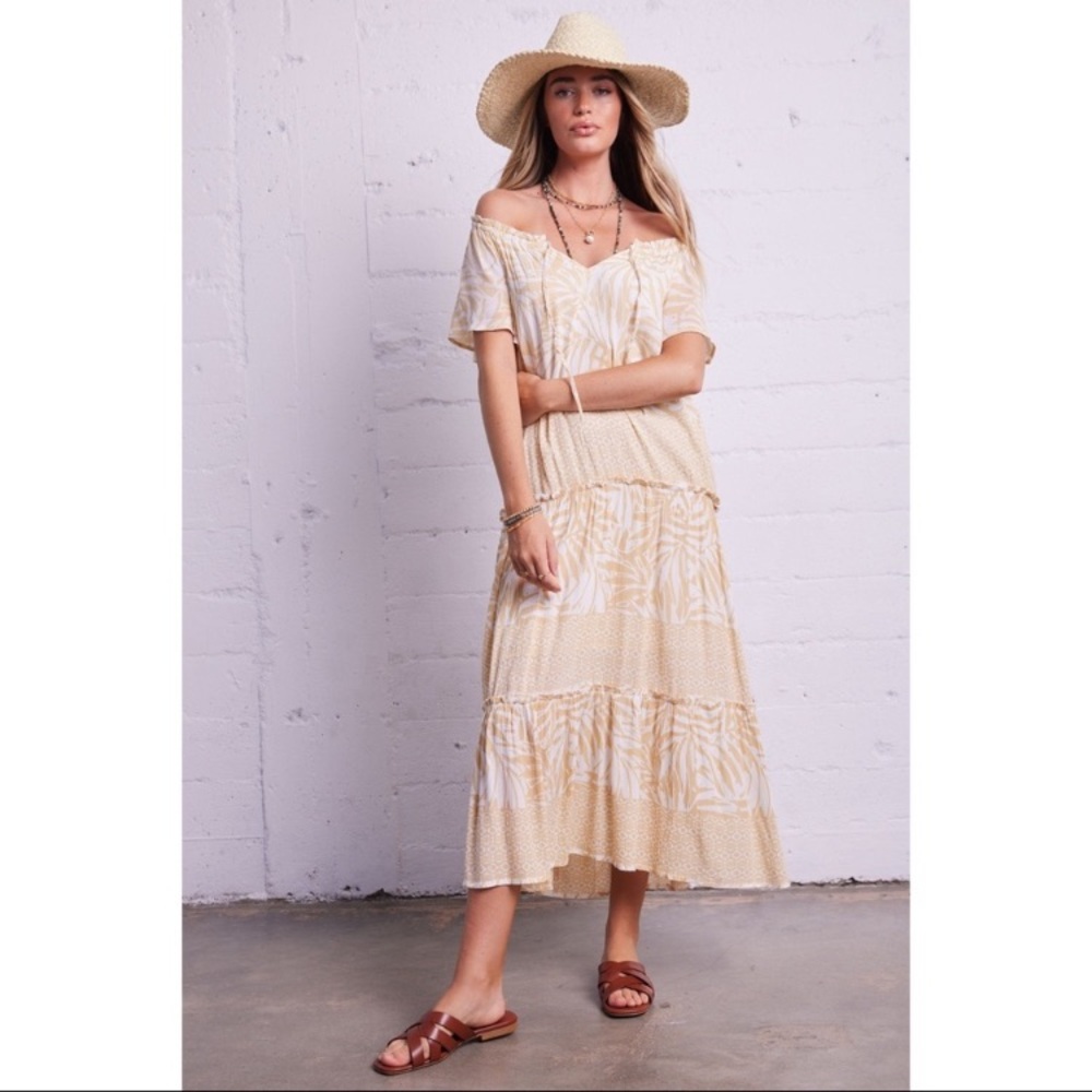 Mixed Pattern tiered maxi sun dress